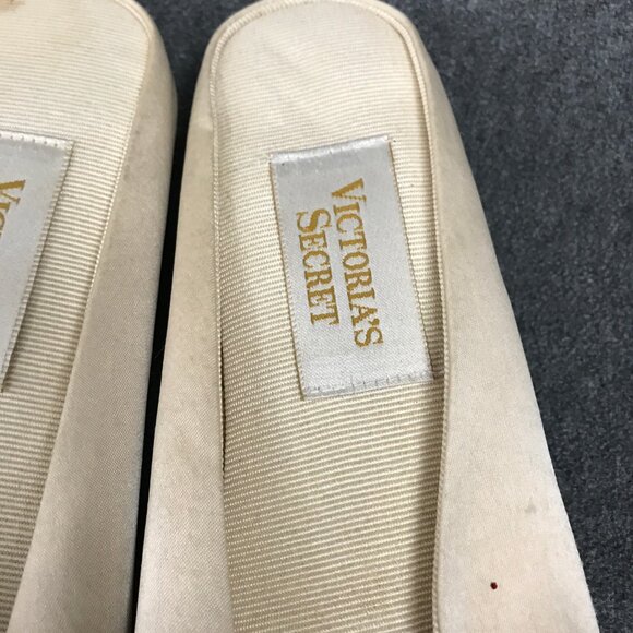 Victoria's Secret Vintage Westgate Satin Shoe Slipper Cream Bow 5/6 Gold Label - Picture 5 of 9